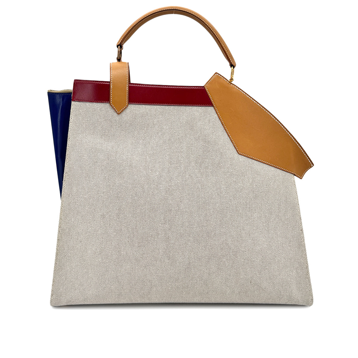 HERMES HIMALAYA NATURAL BLUE RED TOILE H VEAU CHAMONIX BOXCALF HAND BAG 〇O GHW 90276771