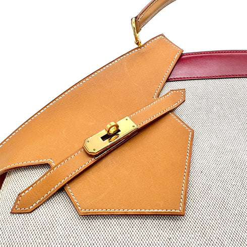 HERMES HIMALAYA NATURAL BLUE RED TOILE H VEAU CHAMONIX BOXCALF HAND BAG 〇O GHW 90276771 - PURPOSE