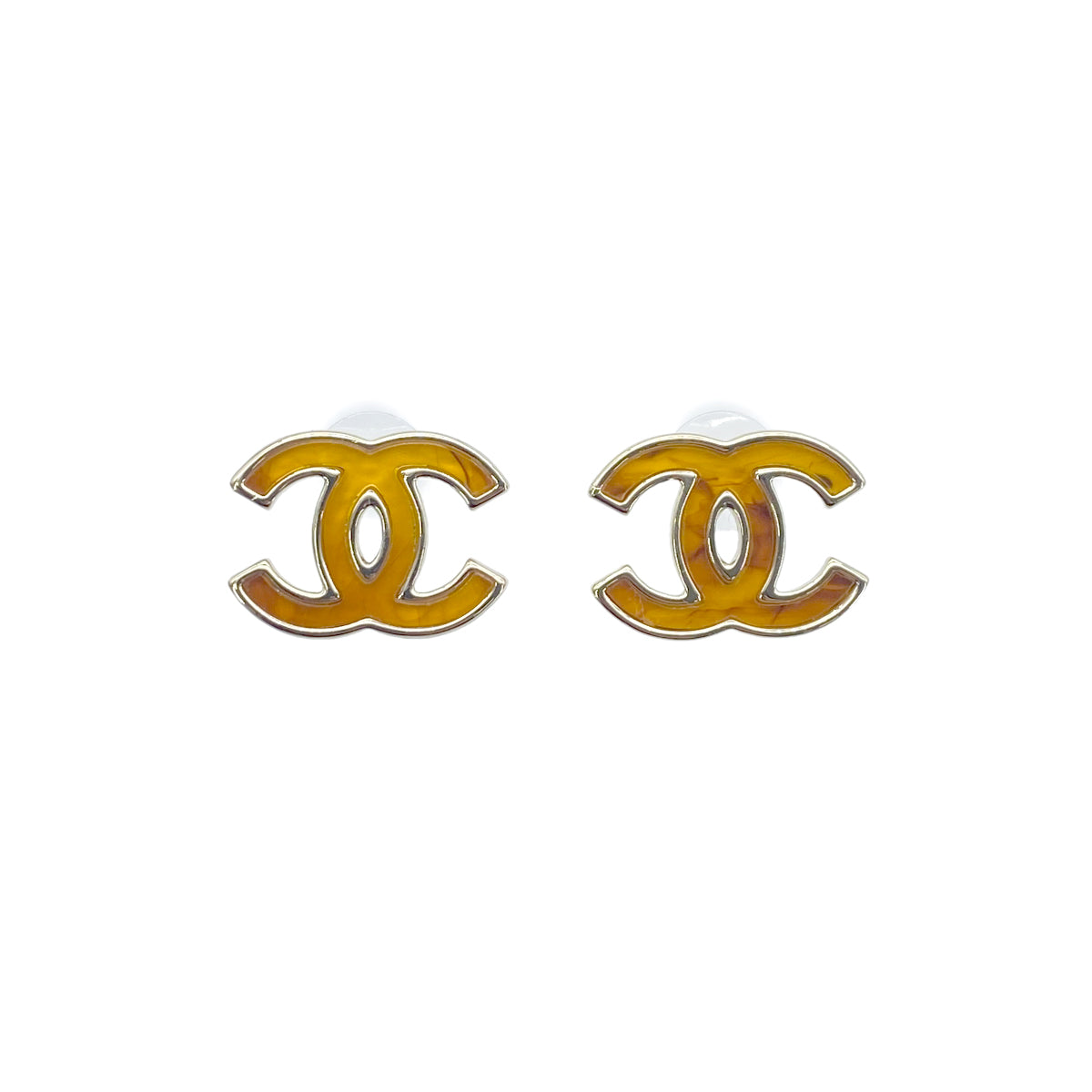 CHANEL EARRINGS COCOMARK YELLOW ACCESSORY B23A 90276776