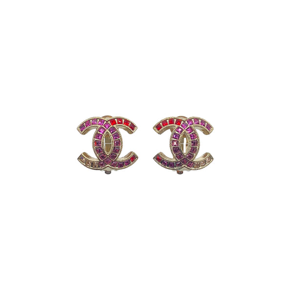 CHANEL EARRINGS COCOMARK COLOR STONE PINK RED ACCESSORY A17B 90276784 - PURPOSE