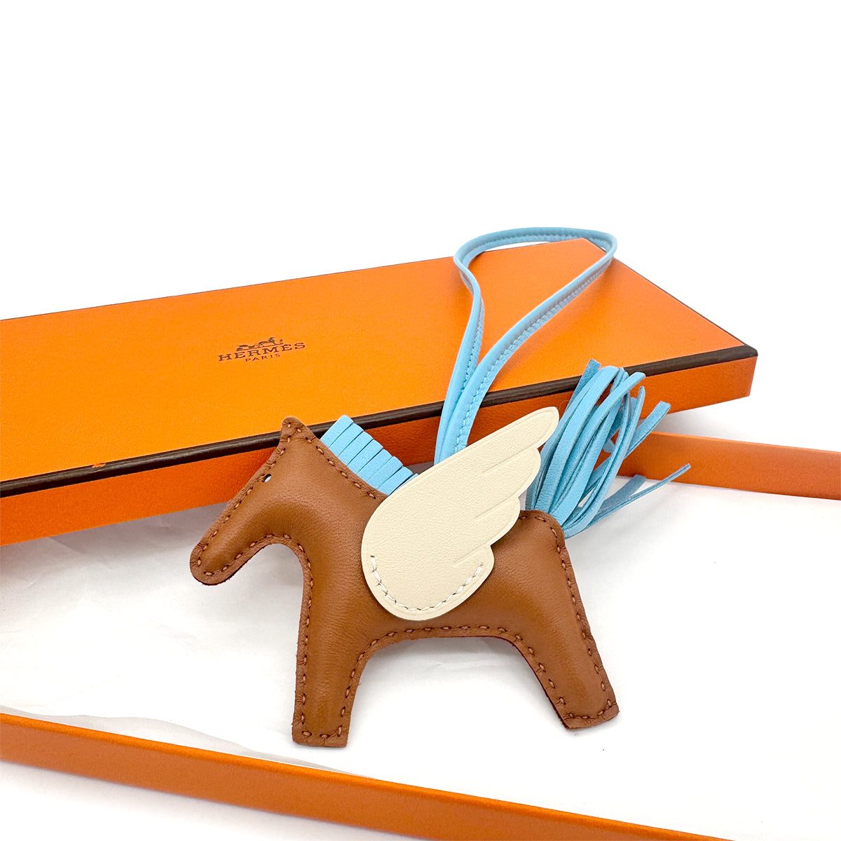 HERMES BAG CHARM RODEO PEGASUS PM GOLD CELESTE CRAIE AGNEAU MILO W 90276790