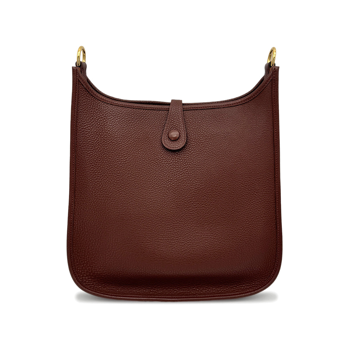 HERMES EVELYNE PM BROWN TOGO SHOULDER BAG □F 90276878