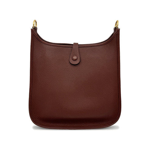 HERMES EVELYNE PM BROWN TOGO SHOULDER BAG □F 90276878 - PURPOSE