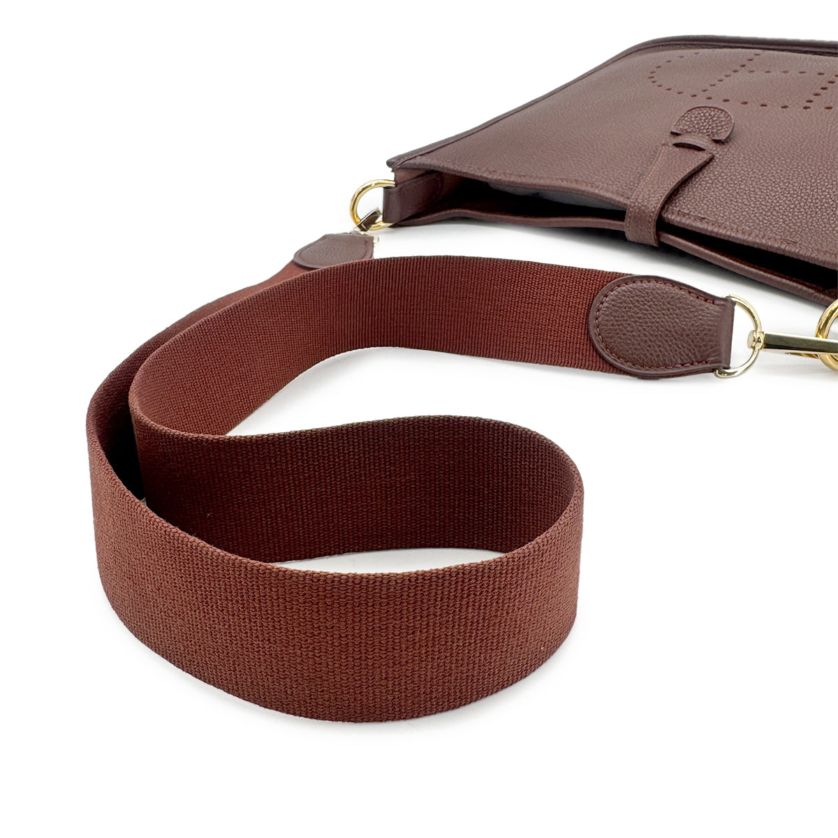 HERMES EVELYNE PM BROWN TOGO SHOULDER BAG □F 90276878