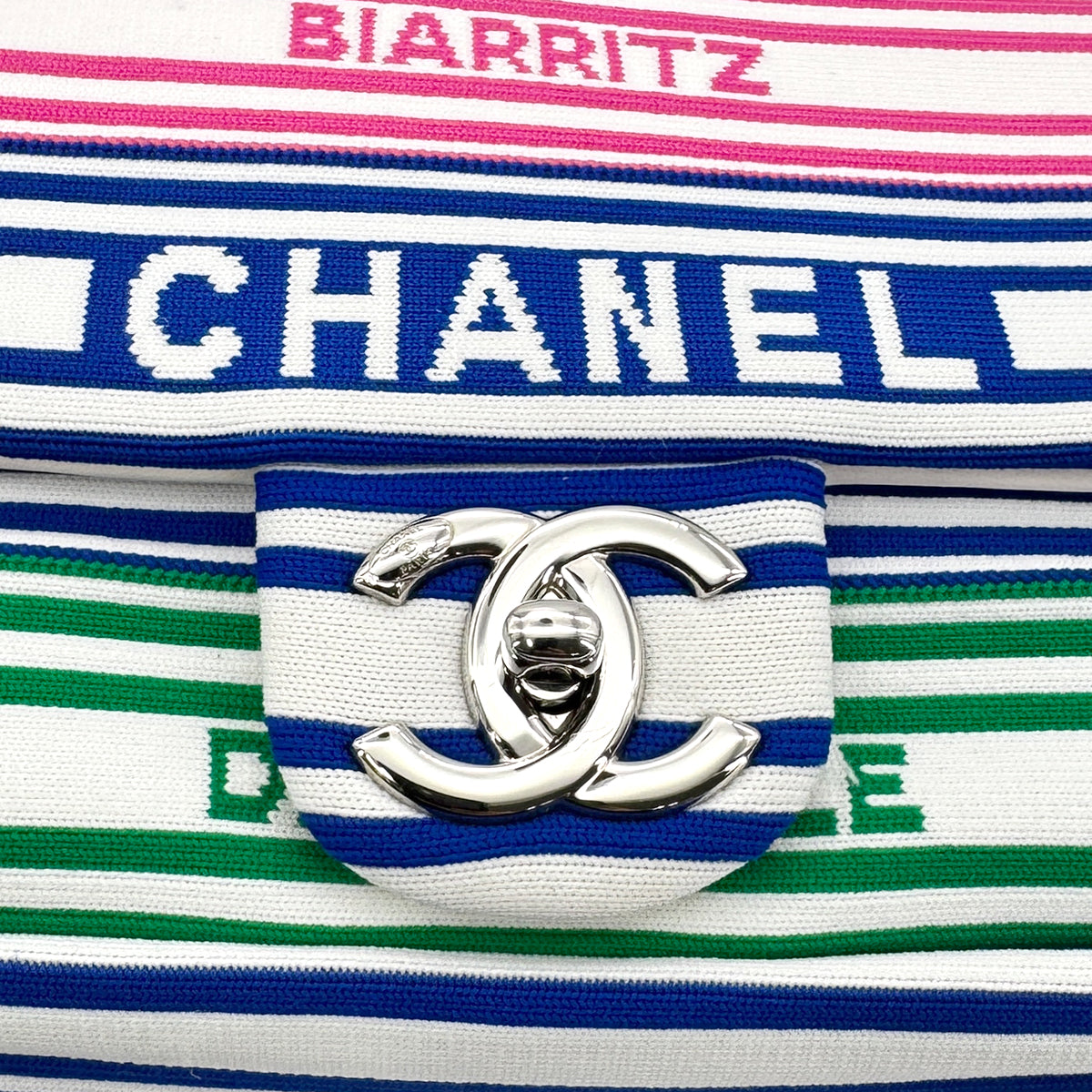 CHANEL CRUISELINE 2019 COCOMARK MIXED FIBERS CHAIN SHOULDER BAG CANVAS 90276880