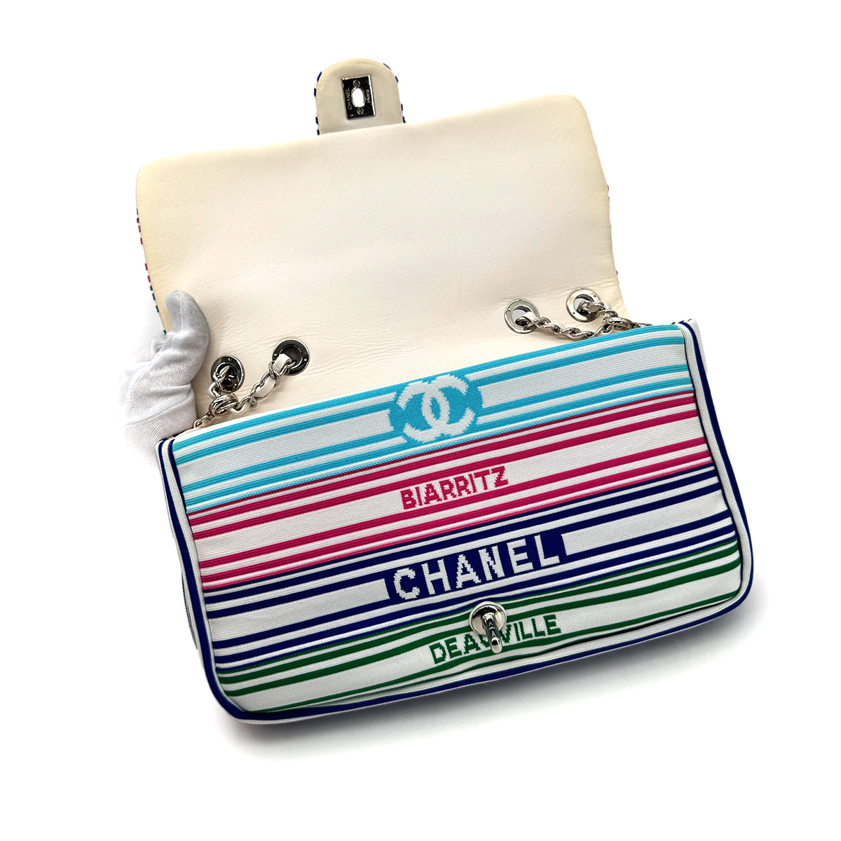 CHANEL CRUISELINE 2019 COCOMARK MIXED FIBERS CHAIN SHOULDER BAG CANVAS 90276880