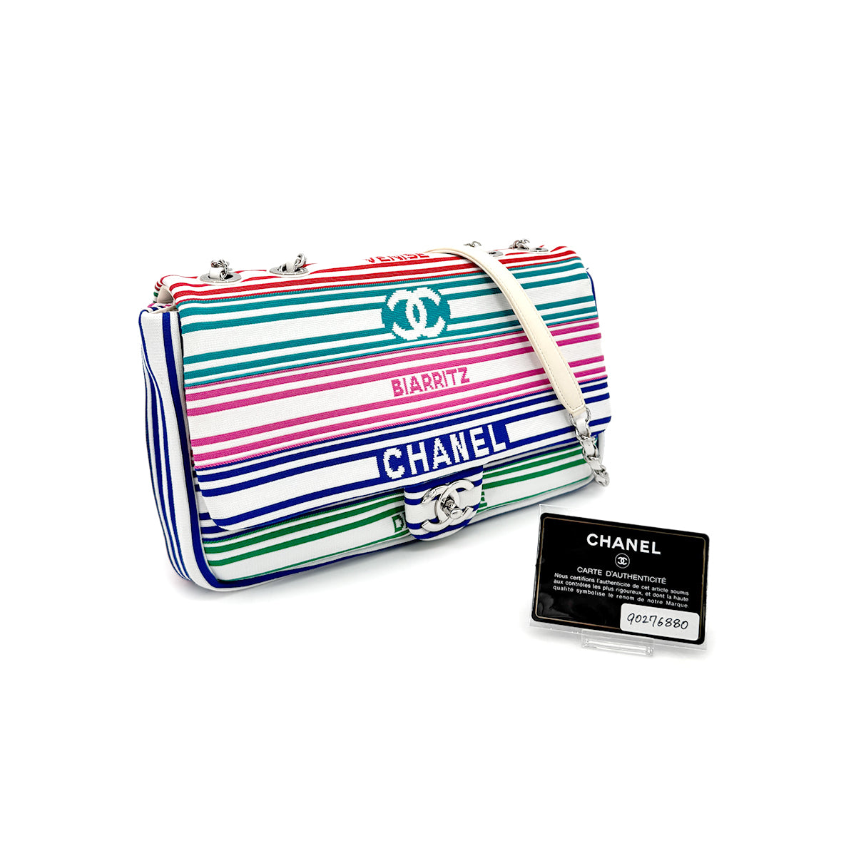 CHANEL CRUISELINE 2019 COCOMARK MIXED FIBERS CHAIN SHOULDER BAG CANVAS 90276880