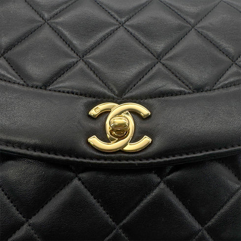 CHANEL VINTAGE MATELASSE CHAIN SHOULDER BAG BLACK LAMB SKIN 90277069 - PURPOSE
