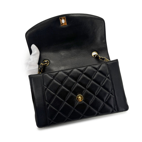 CHANEL VINTAGE MATELASSE CHAIN SHOULDER BAG BLACK LAMB SKIN 90277069 - PURPOSE