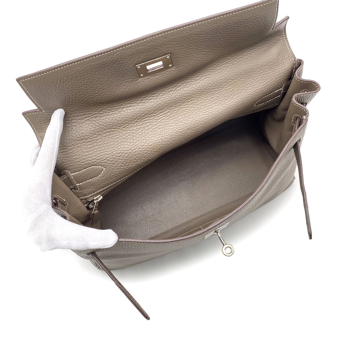 HERMES KELLY 32 AMAZON ETOUPE TOGO HAND SHOULDER BAG □N SHW 90277075