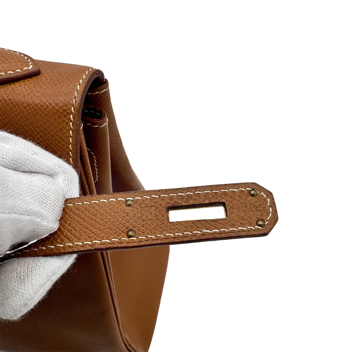 HERMES KELLY 32 RETOURNE GOLD COUCHEVEL HAND SHOULDER BAG □A GHW 90277076