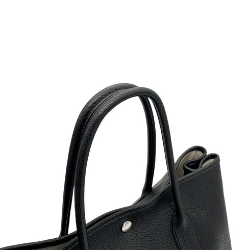 HERMES GARDEN PARTY PM BLACK VEAU NEGONDA TOTE BAG □P 90277077