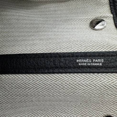 HERMES GARDEN PARTY PM BLACK VEAU NEGONDA TOTE BAG □P 90277077