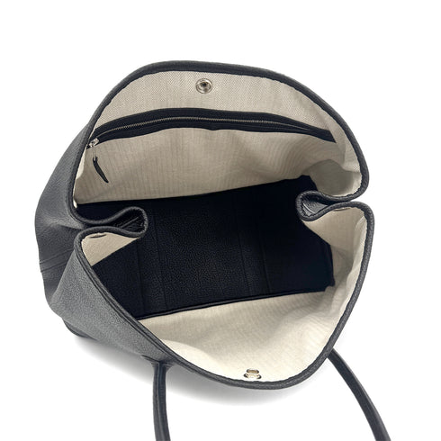 HERMES GARDEN PARTY PM BLACK VEAU NEGONDA TOTE BAG □P 90277077