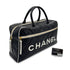 CHANEL VINTAGE LOGO BOWLING HAND BAG BLACK WHITE LEATHER 90277079 - PURPOSE
