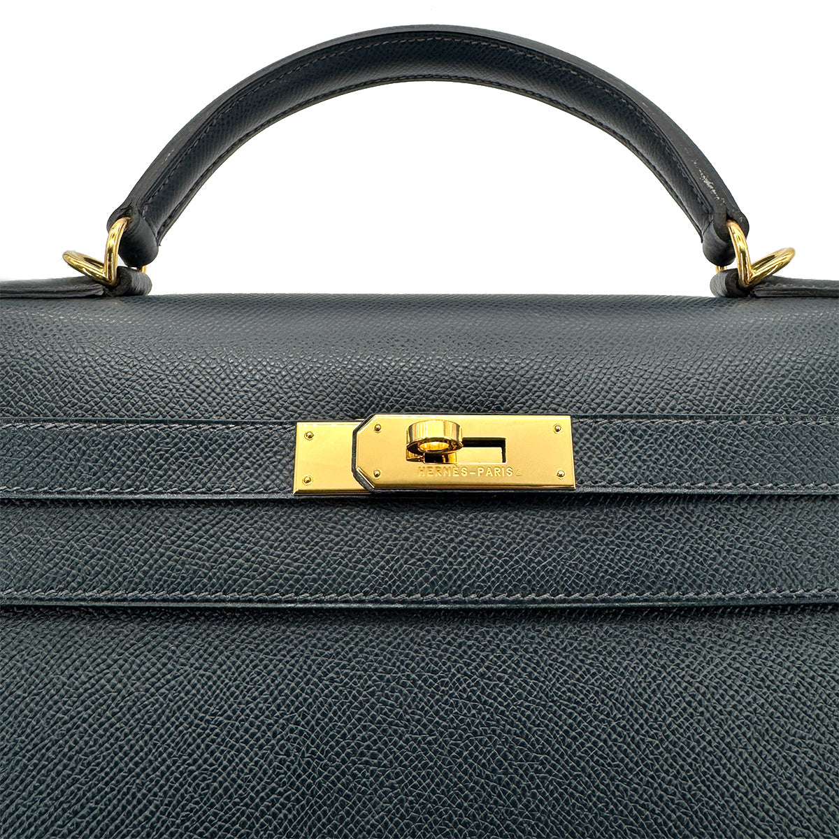 HERMES KELLY 32 SELLIER BLUE INDIGO EPSOM HAND SHOULDER BAG □G 90277085