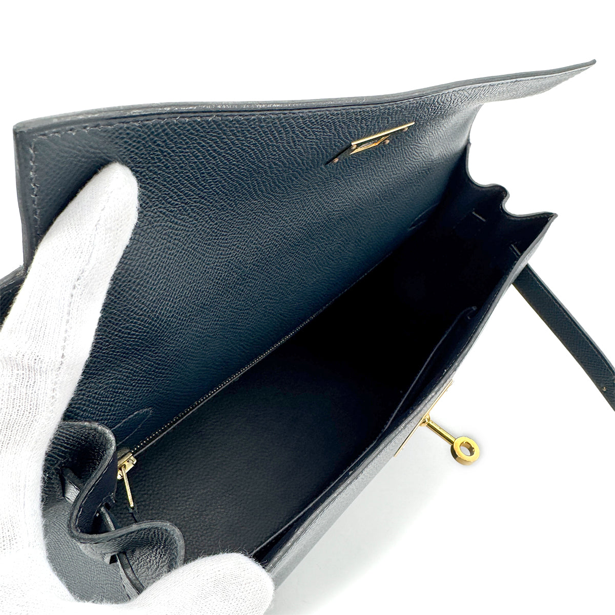 HERMES KELLY 32 SELLIER BLUE INDIGO EPSOM HAND SHOULDER BAG □G 90277085