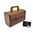 CHANEL VINTAGE LOGO WOOD VANITY HAND BAG BROWN WOOD LEATHER 90277237
