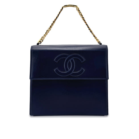 CHANEL VINTAGE COCOMARK CHAIN HAND BAG NAVY LAMB SKIN 90277238 - PURPOSE