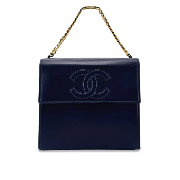 CHANEL VINTAGE COCOMARK CHAIN HAND BAG NAVY LAMB SKIN 90277238 - PURPOSE