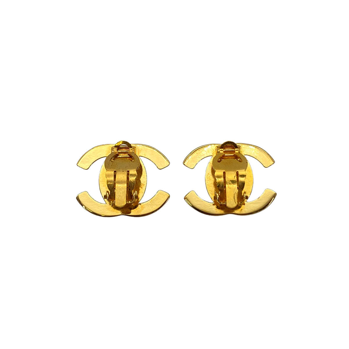 CHANEL VINTAGE EARRINGS TURN LOCK ACCESSORY GOLD 96P P90277242