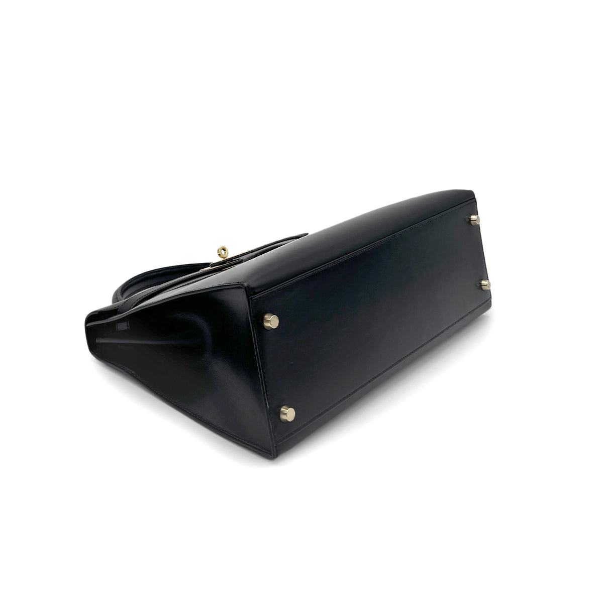 HERMES KELLY 32 SELLIER BLACK BOXCALF HAND SHOULDER BAG □C GHW 90277282