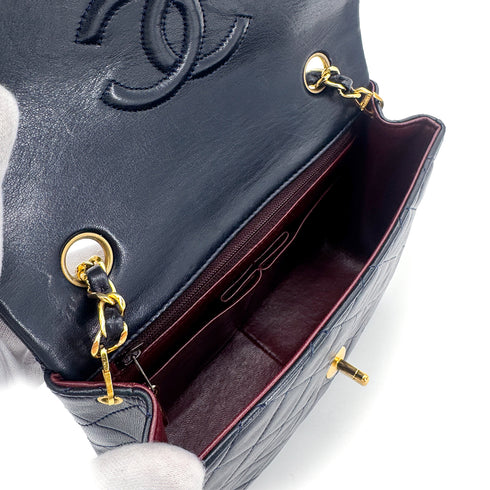CHANEL VINTAGE MINI MATELASSE CHAIN SHOULDER BAG NAVY LAMB SKIN 90277291 - PURPOSE
