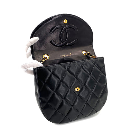 CHANEL VINTAGE MATELASSE BIG COCO CHAIN SHOULDER BAG BLACK LAMB SKIN 90277555 - PURPOSE
