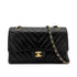 CHANEL VINTAGE CHEVRON V STITCH CHAIN SHUOLDER BAG BLACK LAMB SKIN 90277631 - PURPOSE
