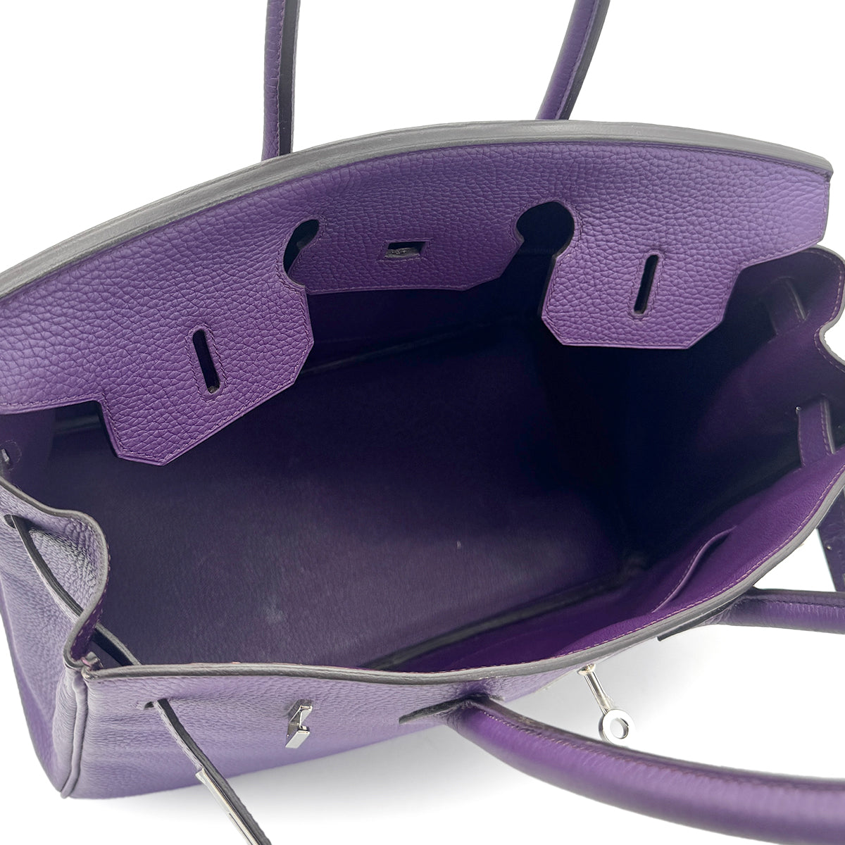 HERMES BIRKIN 35 ULTRA VIOLET TAURILLON CLEMENCE HAND BAG □P SHW 90277704