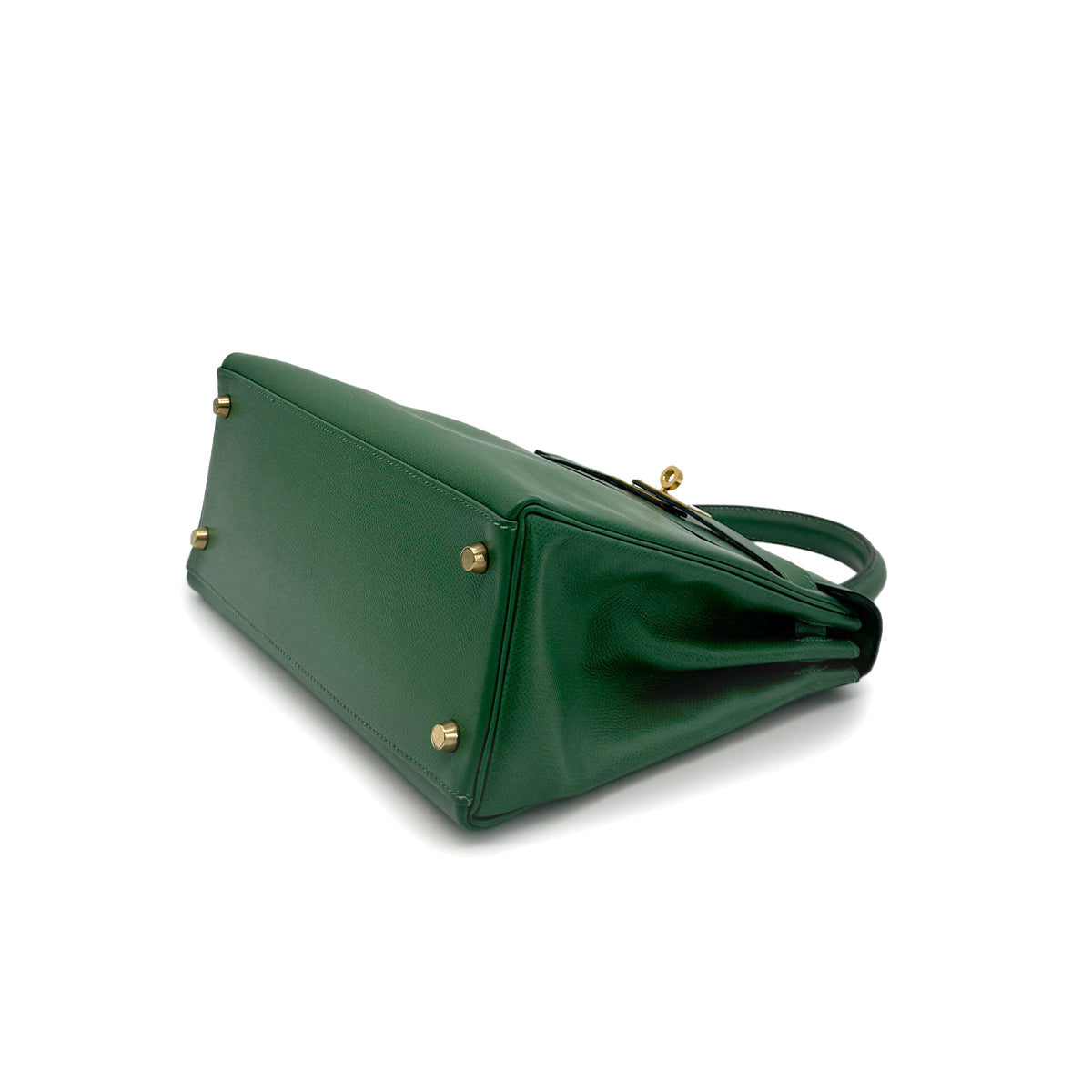 HERMES KELLY 28 RETOURNE GREEN COUCHEVEL HAND SHOULDER BAG 〇Y GHW 90277712