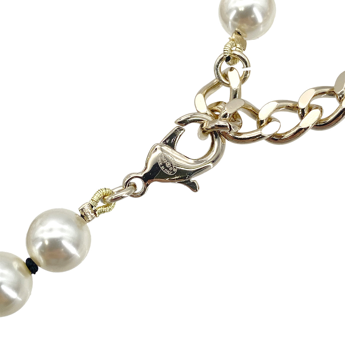 CHANEL NECKLACE COCOMARK RHINESTONE PEARL ACCESSORY B22B 90278004