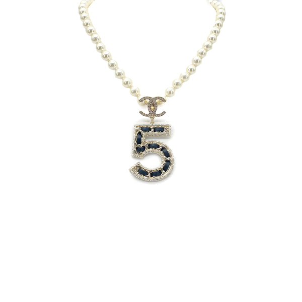CHANEL NECKLACE COCOMARK No.5 RHINESTONE PEARL CHOKER ACCESSORY B23P 90278005 - PURPOSE