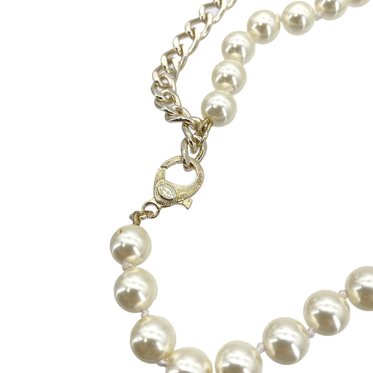 CHANEL NECKLACE COCOMARK No.5 RHINESTONE PEARL CHOKER ACCESSORY B23P 90278005