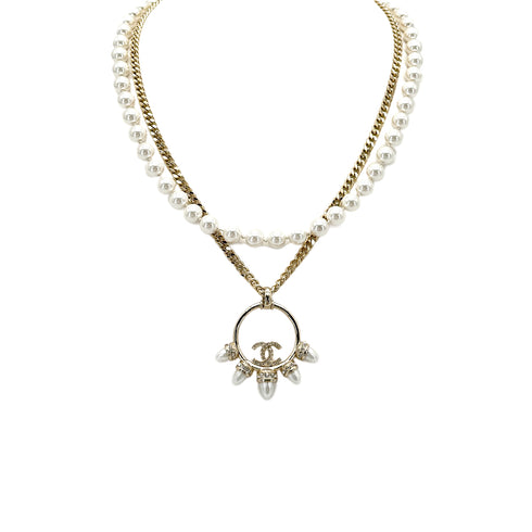 CHANEL NECKLACE COCOMARK PEARL LONG LAYERED ACCESSORY A22C 90278010 - PURPOSE
