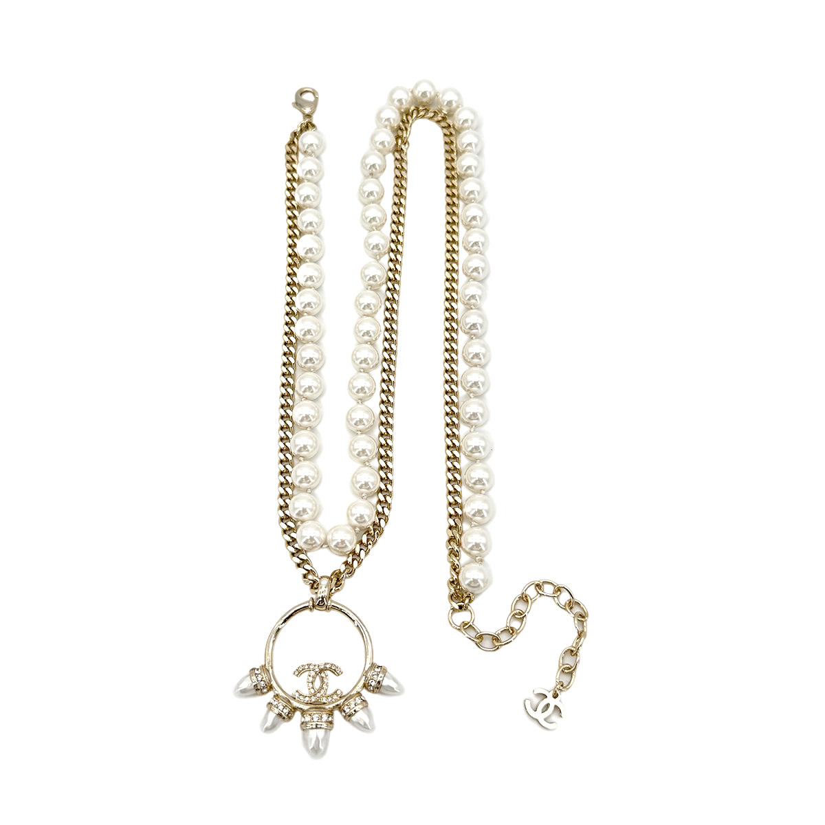CHANEL NECKLACE COCOMARK PEARL LONG LAYERED ACCESSORY A22C 90278010