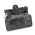 CHANEL VINTAGE EAST WEST CHAIN SHUOLDER BAG SILVER BLACK SEQUINS 90278015 - PURPOSE