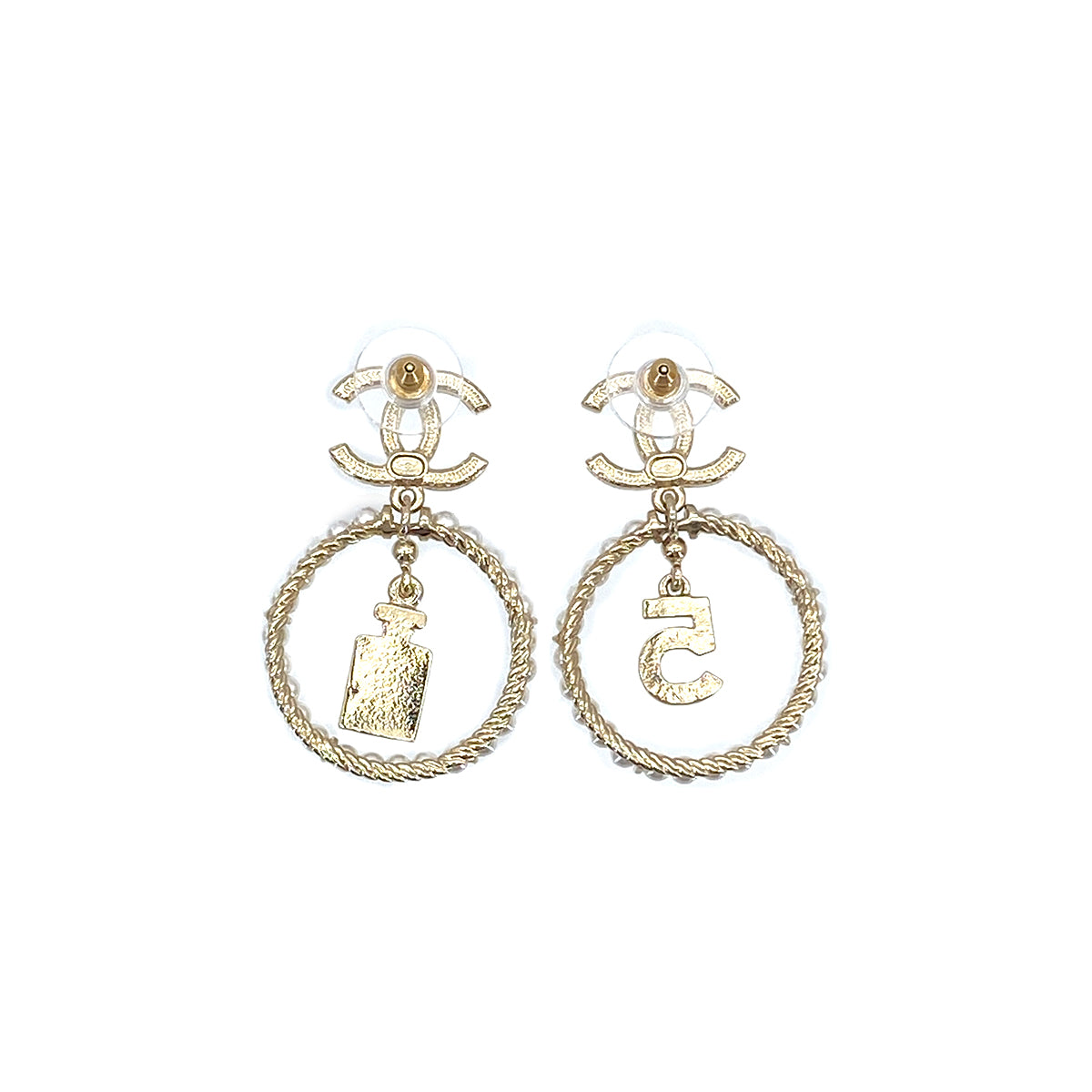 CHANEL EARRINGS NO.5 COCOMARK PERFUME MOTIF PEARL ACCESSORY A21V 90278022