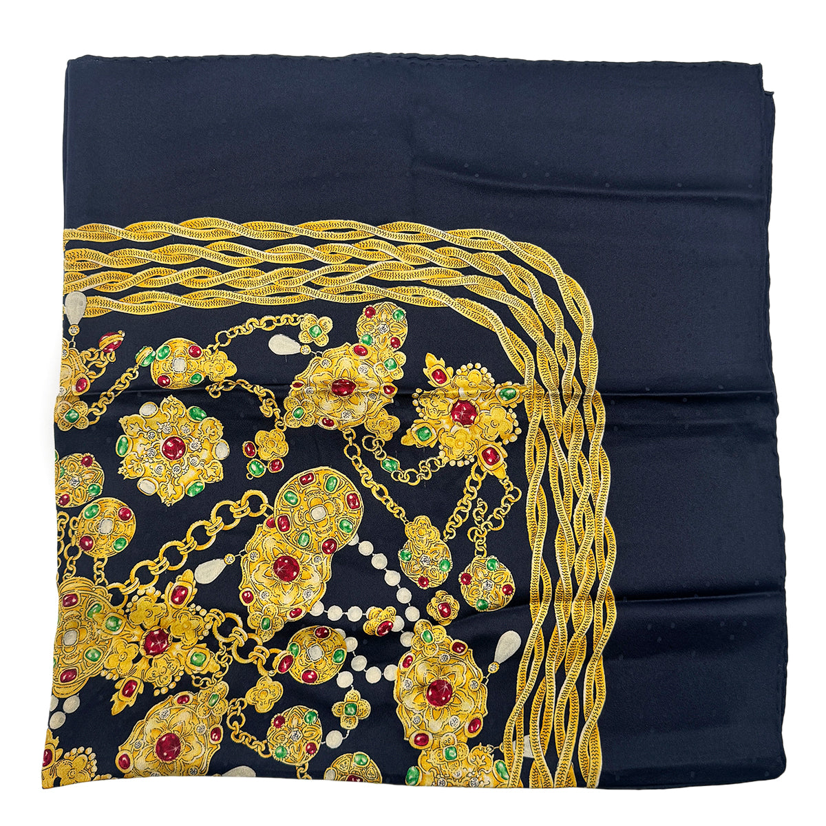 CHANEL VINTAGE SCARF GRIPOIX ACCESSORY PATTERN SILK 90278445