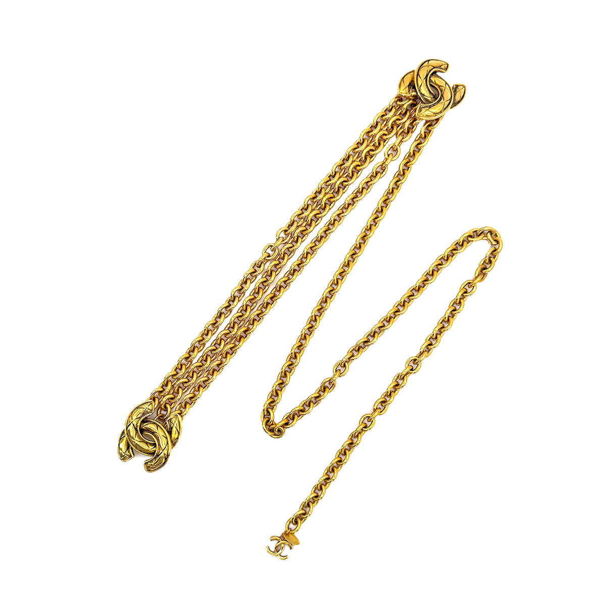 CHANEL VINTAGE CHAIN BELT MATELASSE COCOMARK ACCESSORY 90278457
