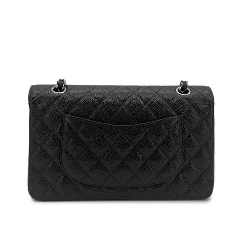 CHANEL VINTAGE CLASSIC FLAP MEDIUM CHAIN SHOULDER BAG BLACK CAVIAR SKIN 90278460 - PURPOSE