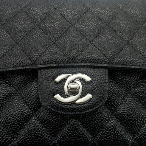 CHANEL VINTAGE CLASSIC FLAP MEDIUM CHAIN SHOULDER BAG BLACK CAVIAR SKIN 90278460 - PURPOSE