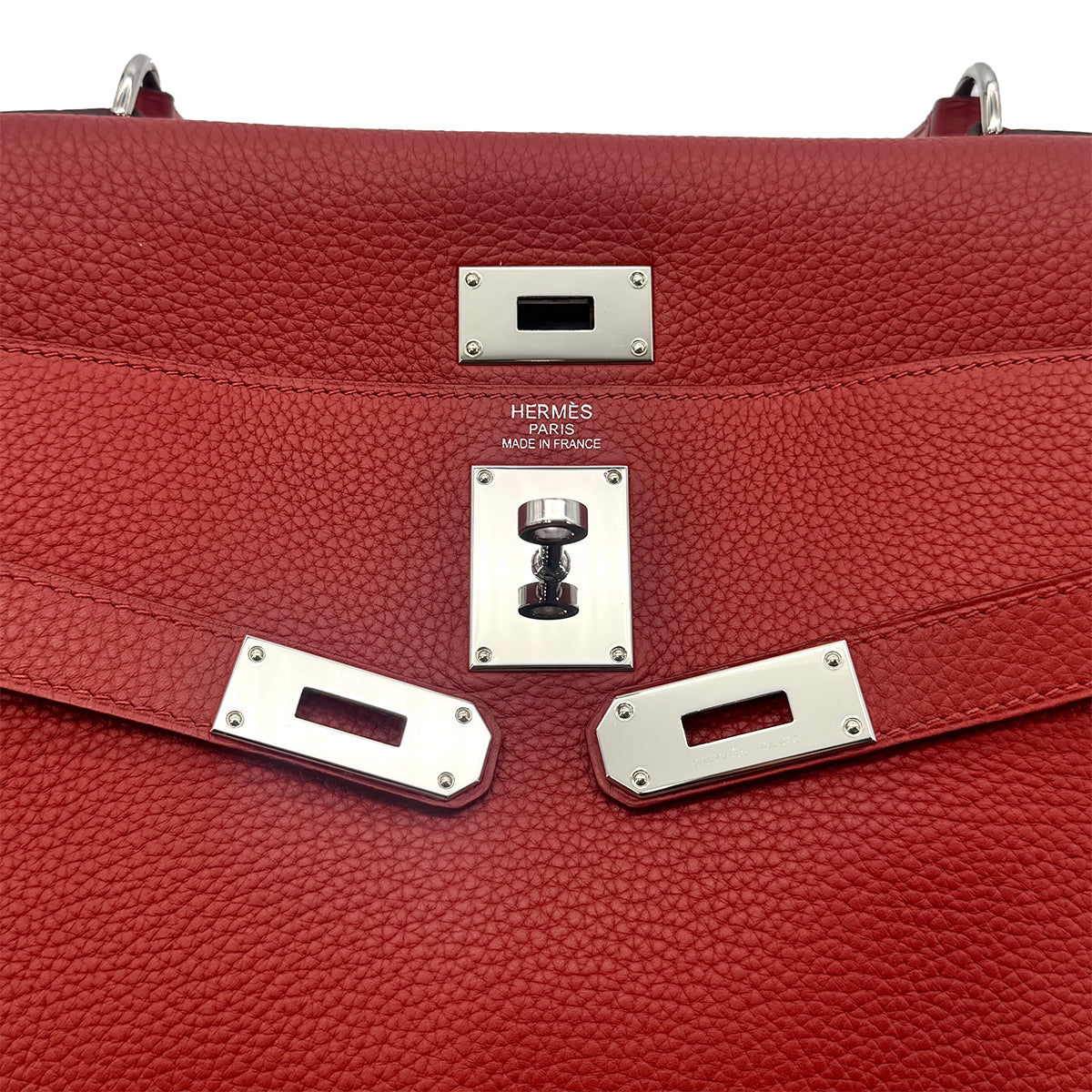 HERMES SHOULDER KELLY 42 RED TAURILLON CLEMENCE HAND SHOULDER BAG □M SHW 90278467