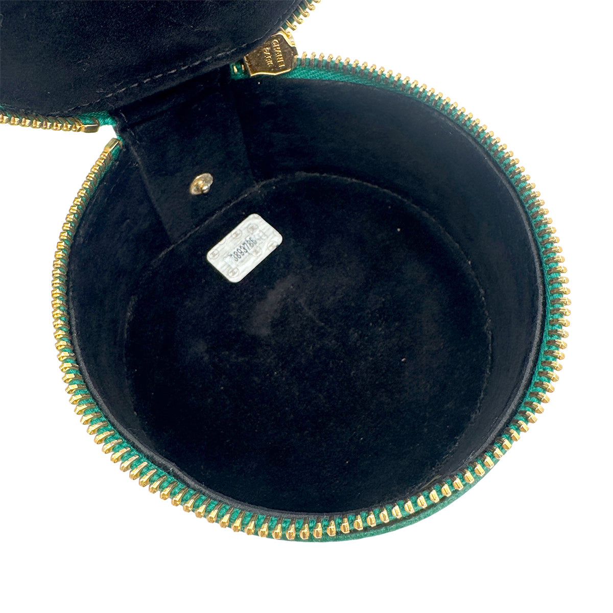 CHANEL VINTAGE COCOMARK JEWELRY CASE POUCH GREEN CAVIAR SKIN 90278475