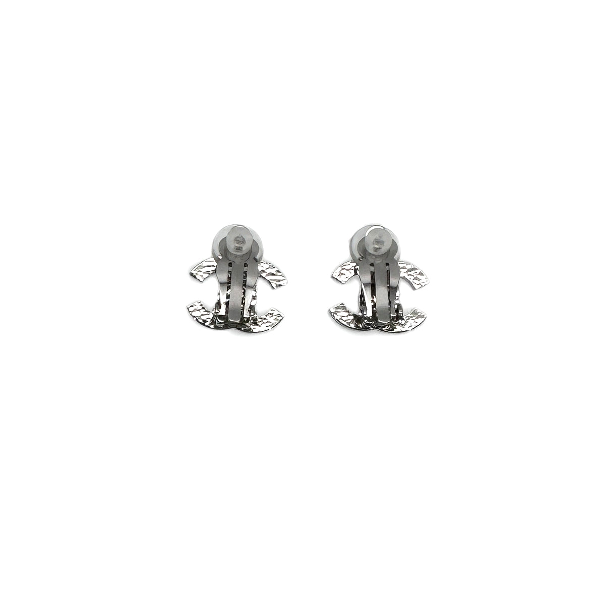 CHANEL EARRINGS COCOMARK RHINESTONE SILVER ACCESSORY 05V 90278485