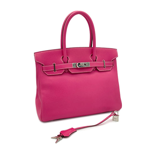 HERMES CANDY BIRKIN 30 ROSE TYRIEN TOSCA VEAU EPSOM HAND BAG □O SHW 90278496 - PURPOSE