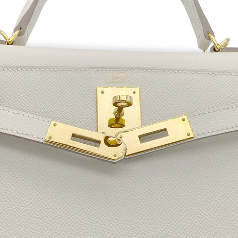 HERMES KELLY 28 SELLIER CRAIE VEAU EPSOM HAND SHOULDER BAG A GHW 90278513 - PURPOSE