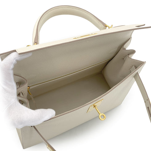HERMES KELLY 28 SELLIER CRAIE VEAU EPSOM HAND SHOULDER BAG A GHW 90278513 - PURPOSE