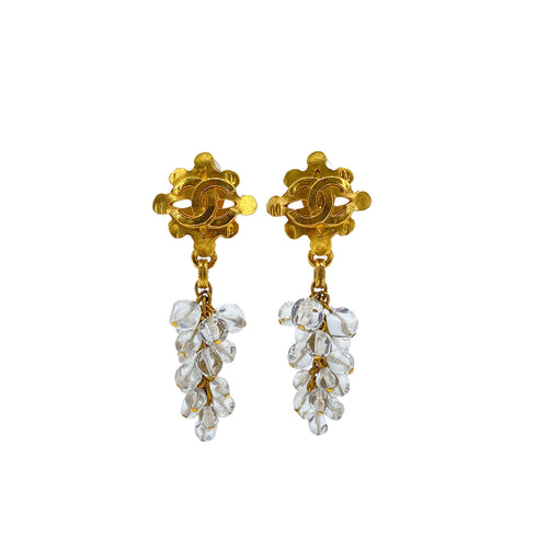 CHANEL VINTAGE EARRINGS COCOMARK GOLD SWING ACCESSORY 94P 90278584 - PURPOSE