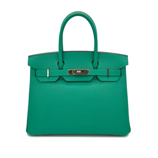 HERMES BIRKIN 30 VERT JADE VEAU EPSOM HAND BAG Z SHW 90278722